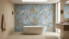 Banyo için Art Nouveau Mavi duvar kağıdı