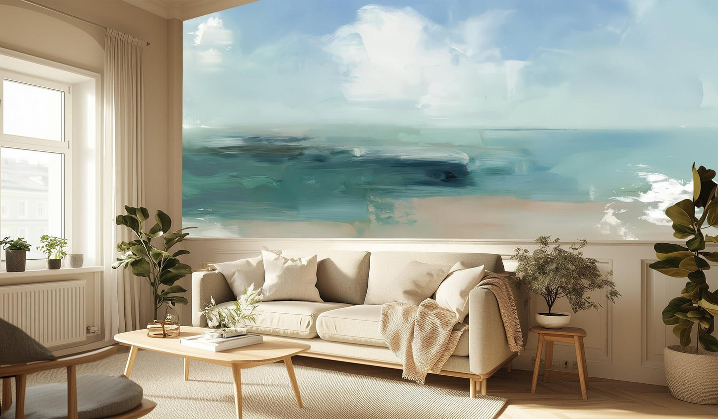 Coastal Blue wallpaper for Living Room