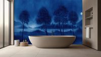 Contemporary Blue wallpaper for Bathroom
