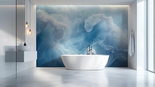 Contemporary Blue wallpaper for Bathroom