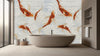 Koi Pond Watercolor Wallpaper