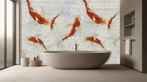 Contemporary Blue wallpaper for Bathroom
