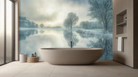 Contemporary Blue wallpaper for Bathroom