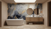 Banyo için Çağdaş Mavi duvar kağıdı
