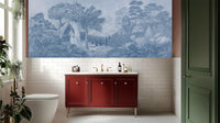 Contemporary Blue wallpaper for Bathroom