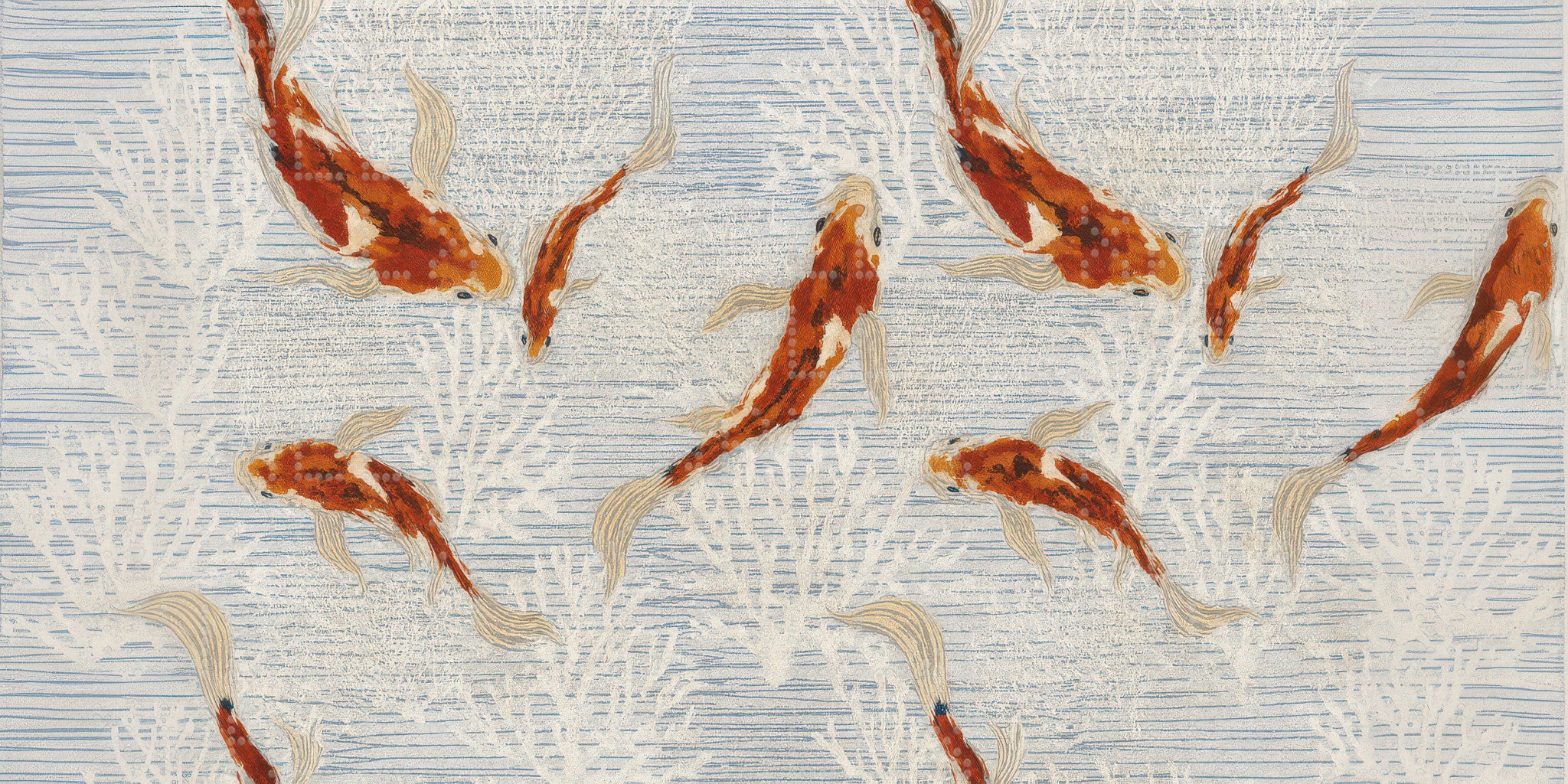 Koi Pond Watercolor Wallpaper