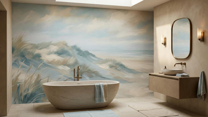 Contemporary Blue wallpaper for Bathroom