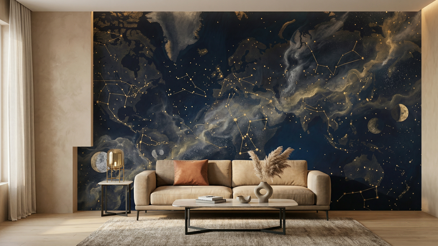 Contemporary Blue wallpaper for Bedroom