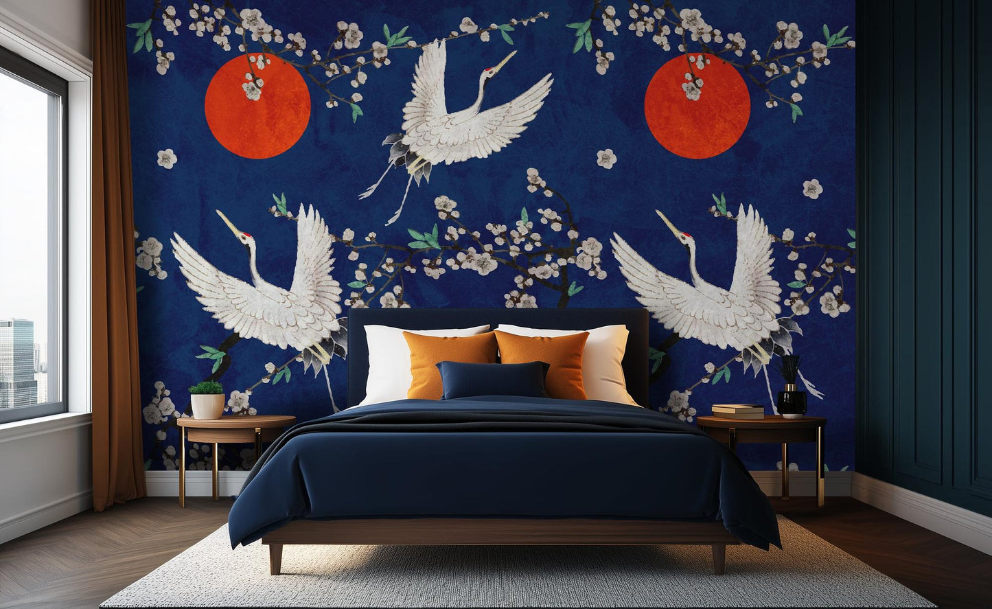 Contemporary Blue wallpaper for Bedroom