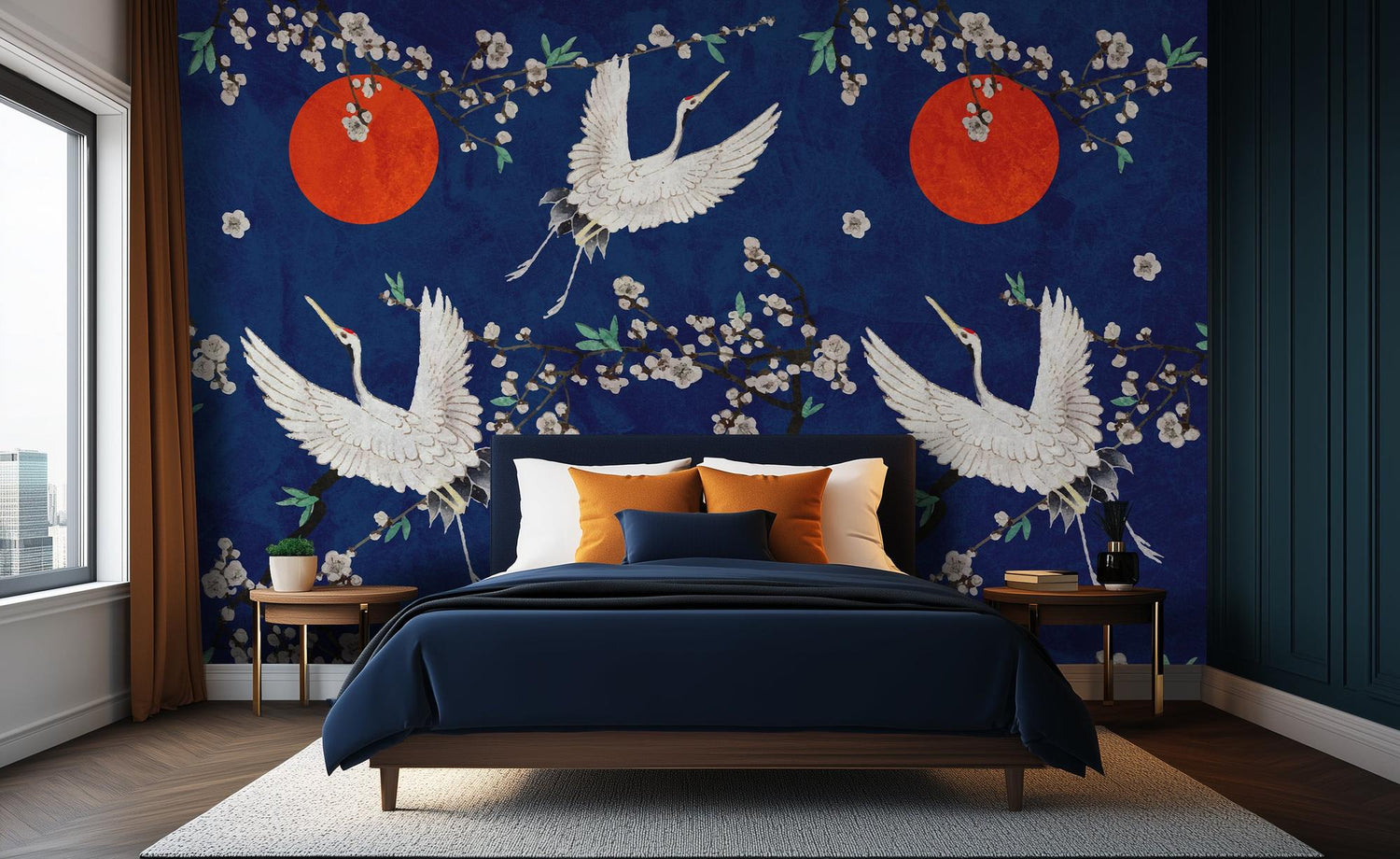 Contemporary Blue wallpaper for Bedroom