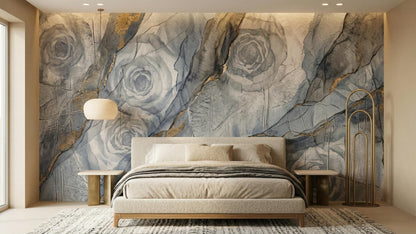 Contemporary Blue wallpaper for Bedroom