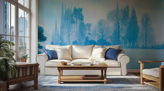 Contemporary Blue wallpaper for Bedroom