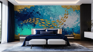 Contemporary Blue wallpaper for Bedroom