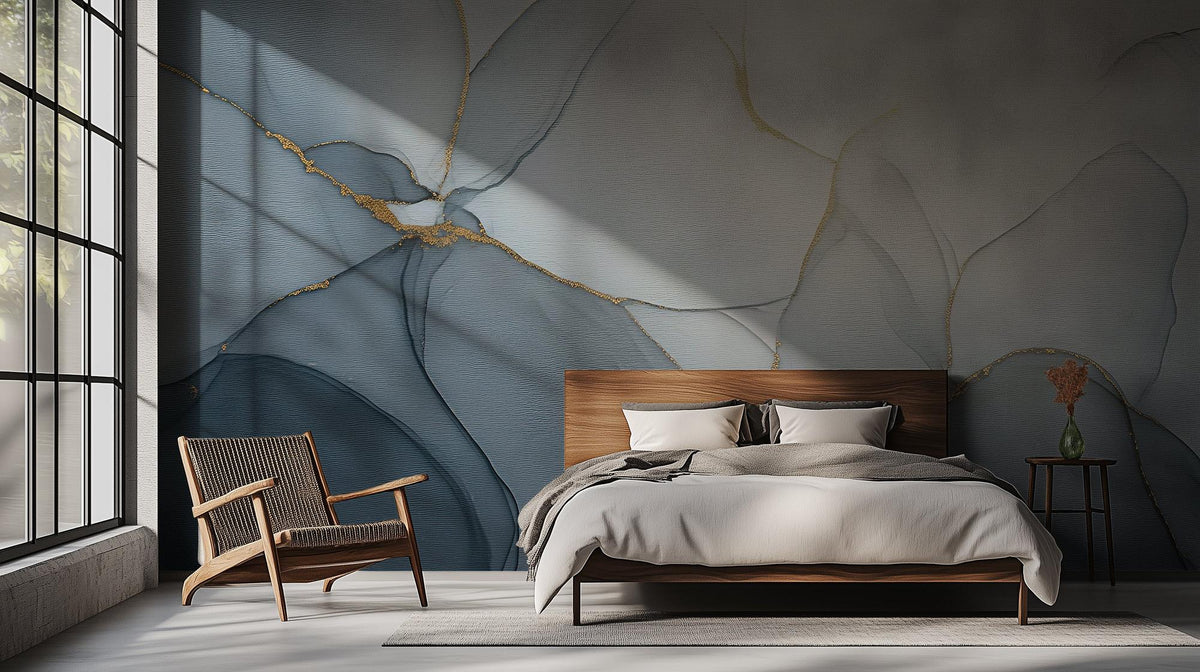 Contemporary Blue wallpaper for Bedroom