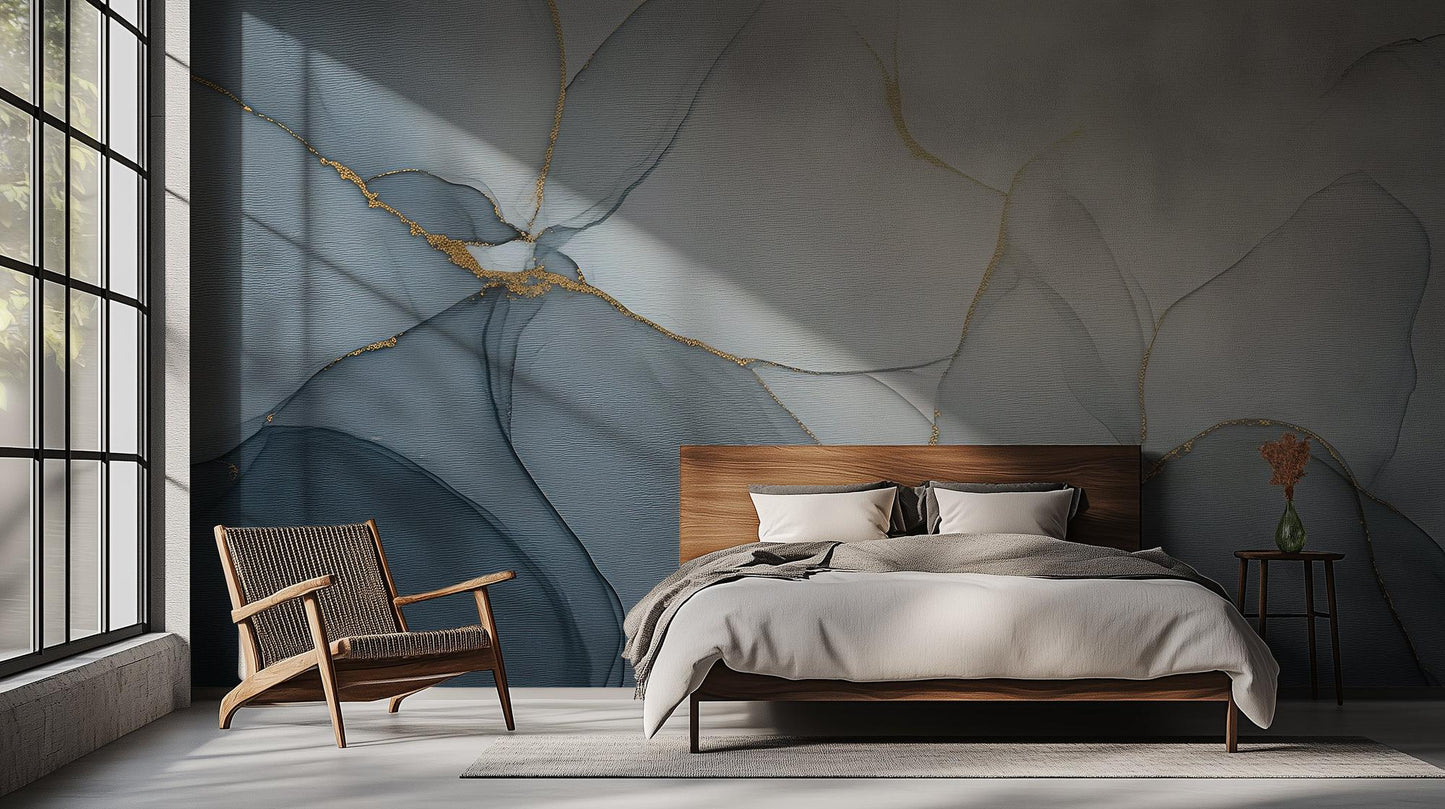 Contemporary Blue wallpaper for Bedroom