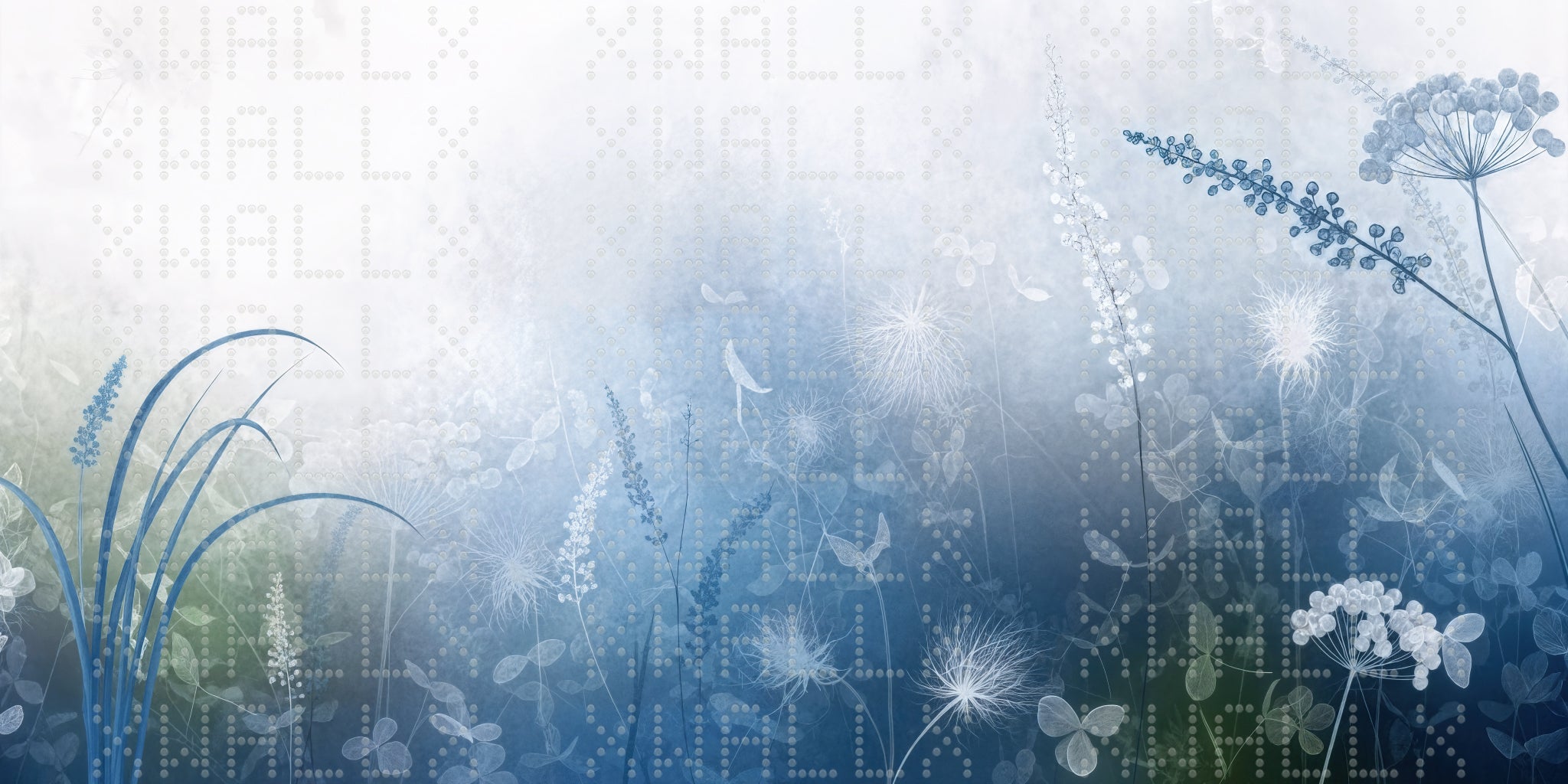 Azure Floral Dream Wallpaper