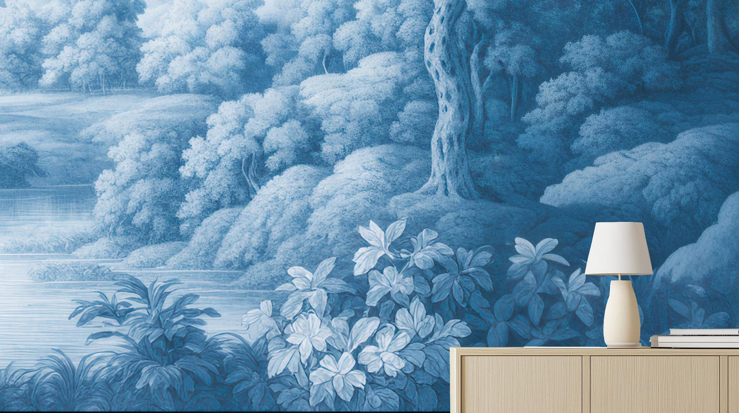 Contemporary Blue wallpaper for Bedroom
