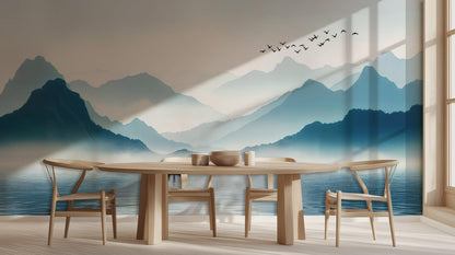 Contemporary Blue wallpaper for Bedroom