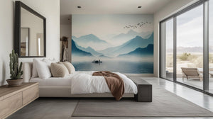 Contemporary Blue wallpaper for Bedroom