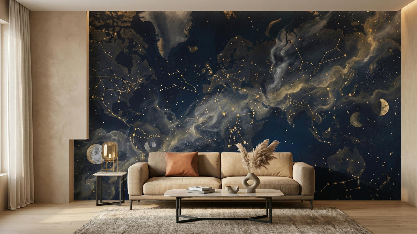 Contemporary Blue wallpaper for Bedroom