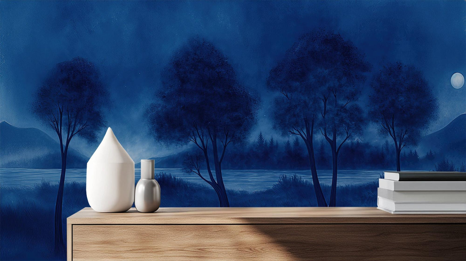 Contemporary Blue wallpaper for Bedroom