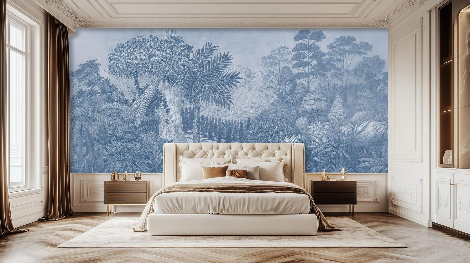 Contemporary Blue wallpaper for Bedroom