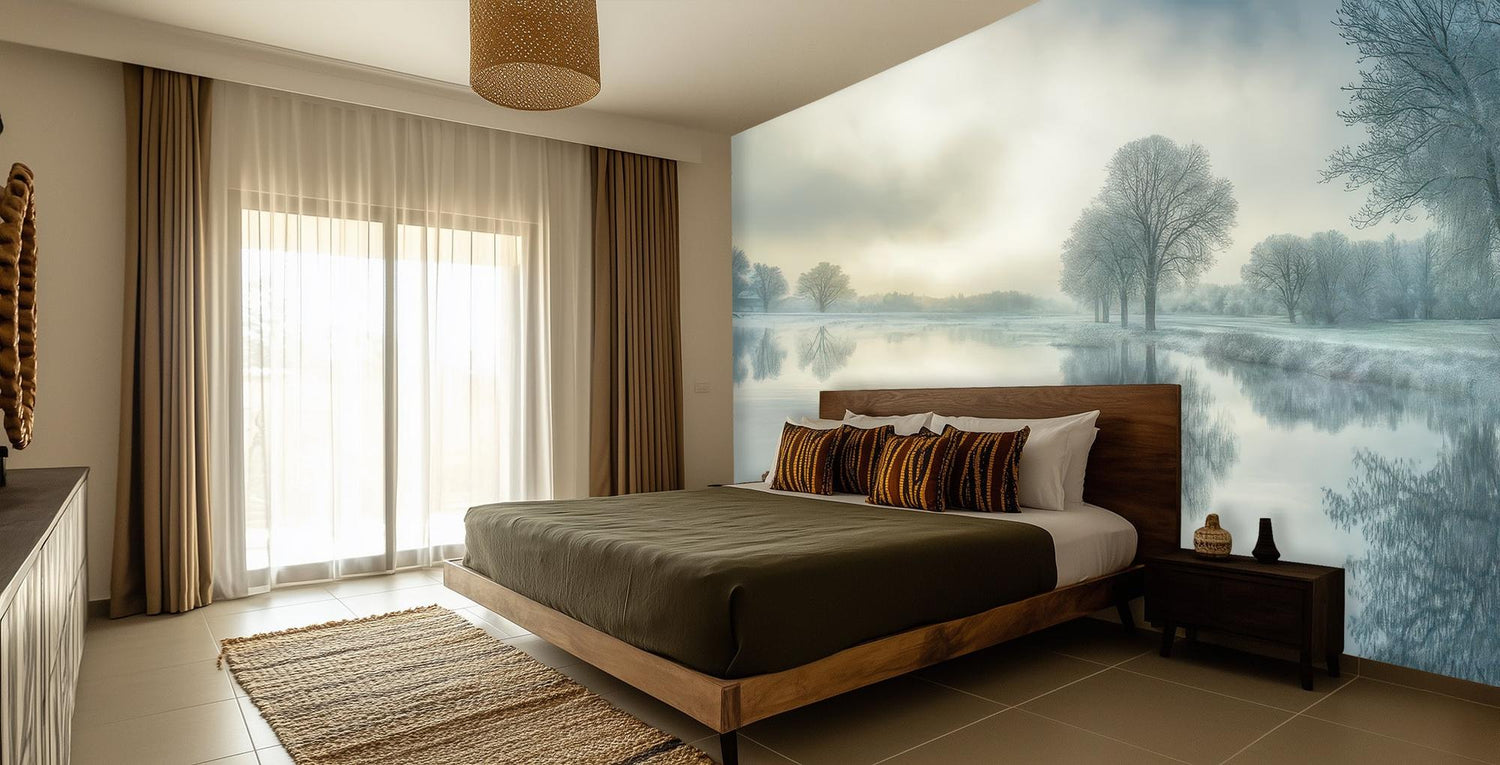 Contemporary Blue wallpaper for Bedroom
