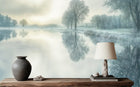 Contemporary Blue wallpaper for Bedroom