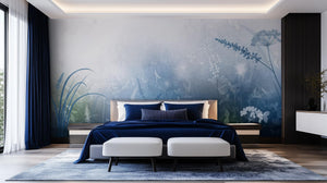 Contemporary Blue wallpaper for Bedroom