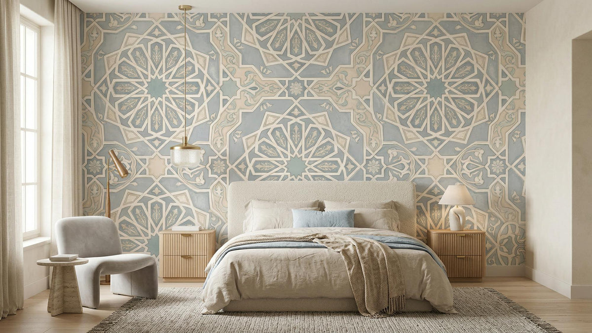 Contemporary Blue wallpaper for Bedroom