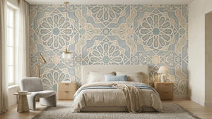 Contemporary Blue wallpaper for Bedroom