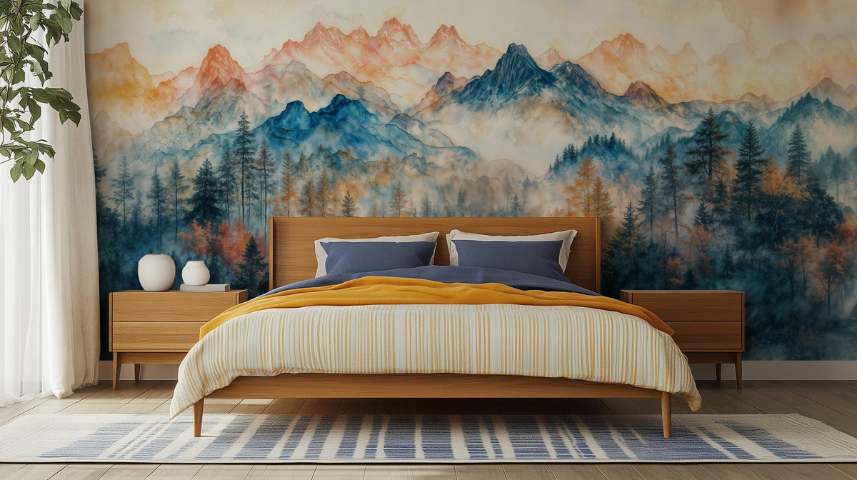 Contemporary Blue wallpaper for Bedroom