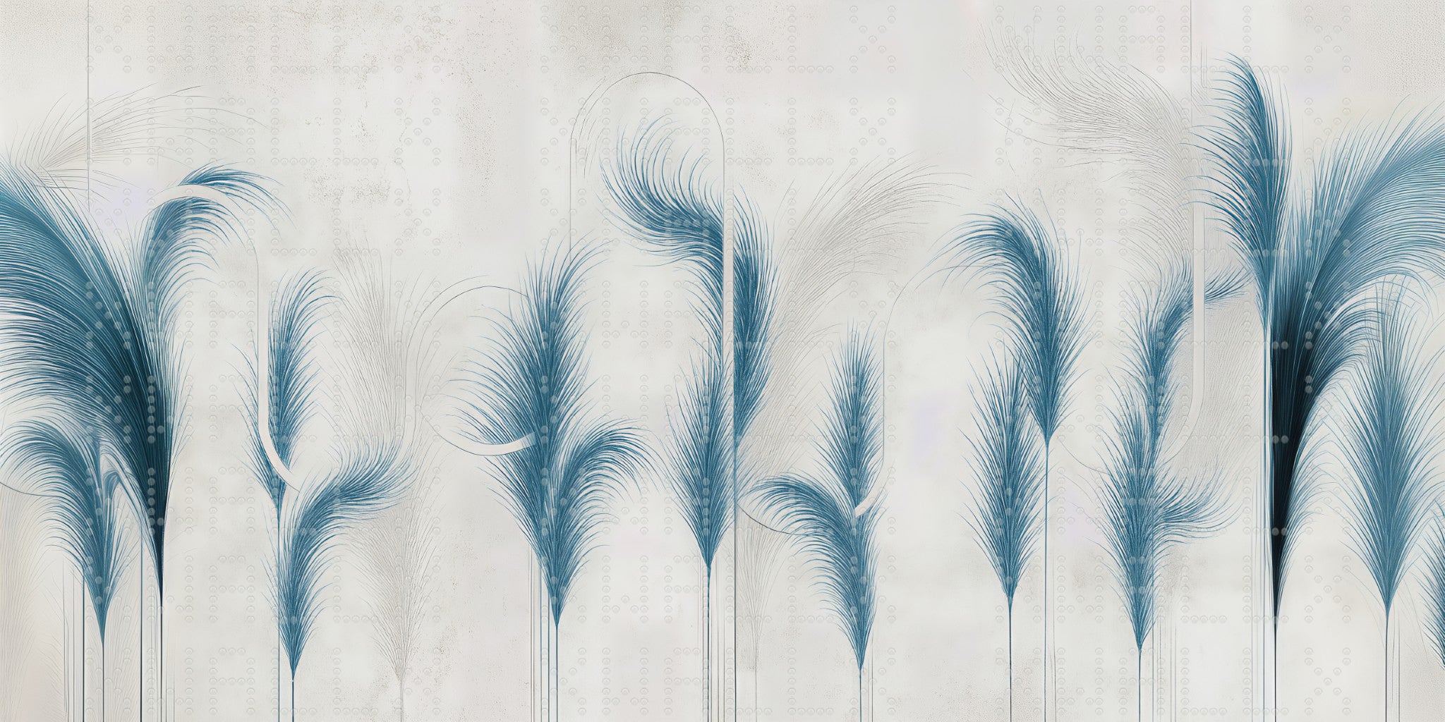 Serene Blue Palm Frond Wallpaper