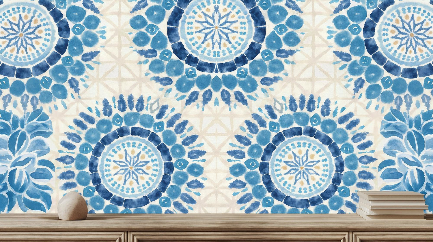 Contemporary Blue wallpaper for Bedroom