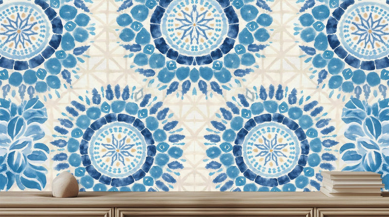 Contemporary Blue wallpaper for Bedroom