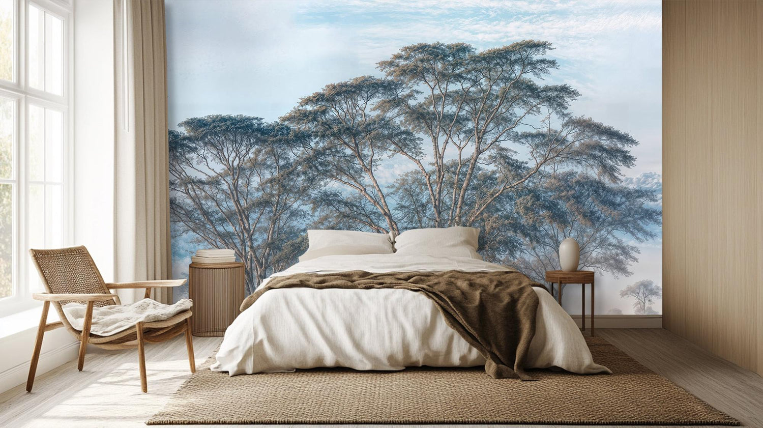Contemporary Blue wallpaper for Bedroom