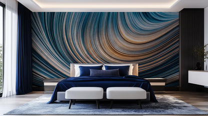 Contemporary Blue wallpaper for Bedroom