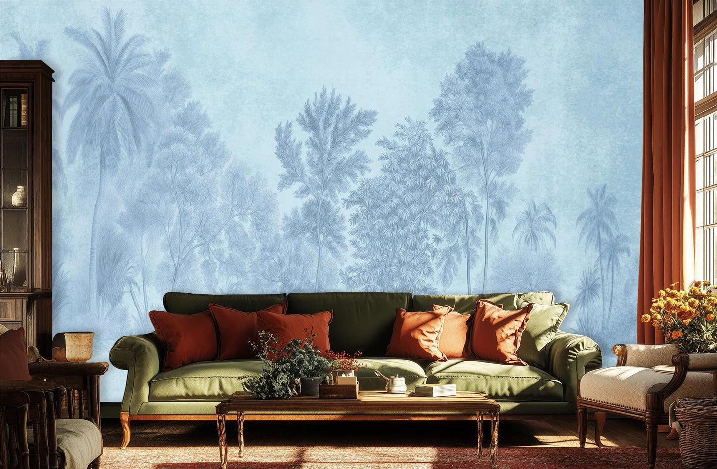 Contemporary Blue wallpaper for Bedroom