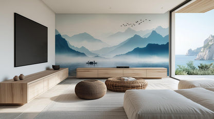 Contemporary Blue wallpaper for Bedroom