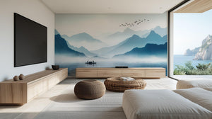 Contemporary Blue wallpaper for Bedroom