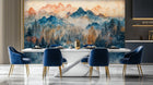 Contemporary Blue wallpaper for Dining Room