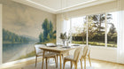 Contemporary Blue wallpaper for Dining Room