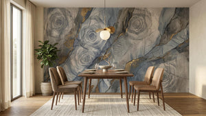 Contemporary Blue wallpaper for Dining Room