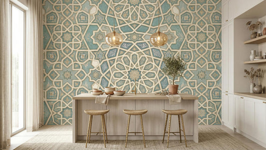Contemporary Blue wallpaper for Kitchen
