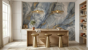 Contemporary Blue wallpaper for Kitchen