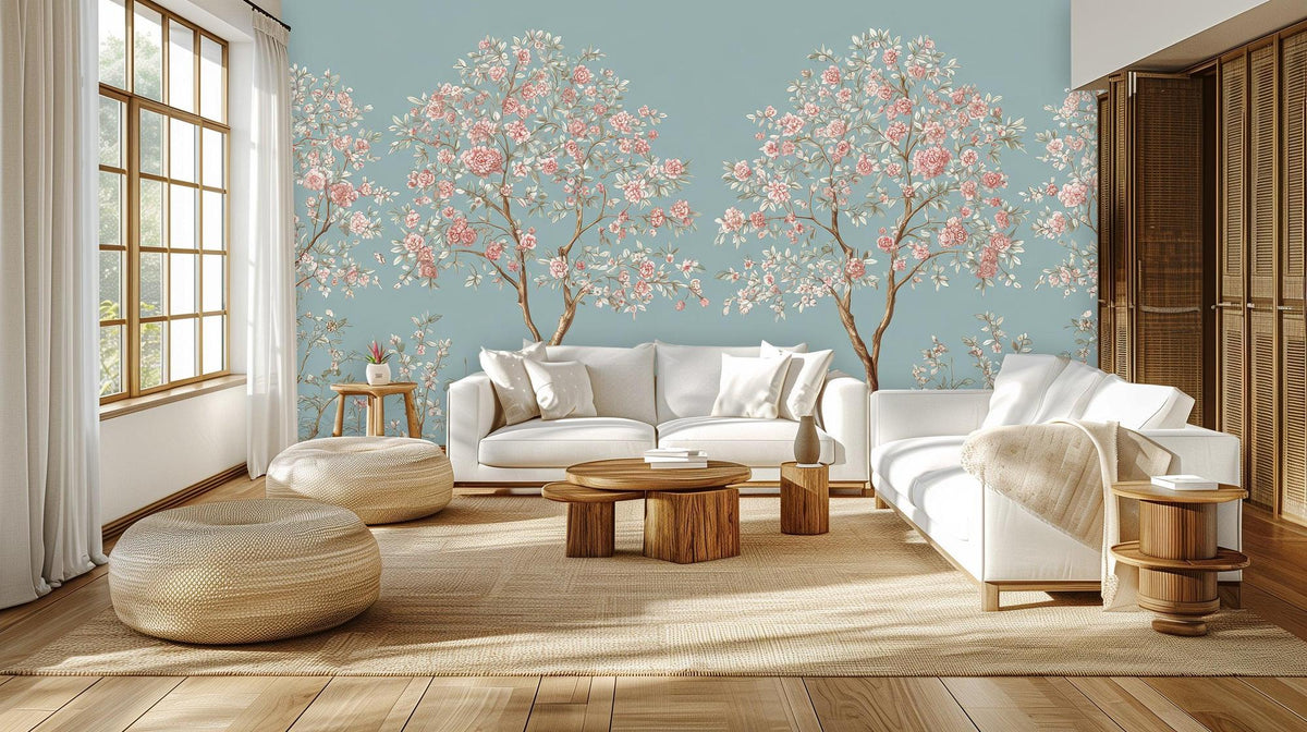 Contemporary Blue wallpaper for Living Room
