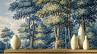 Contemporary Blue wallpaper for Living Room