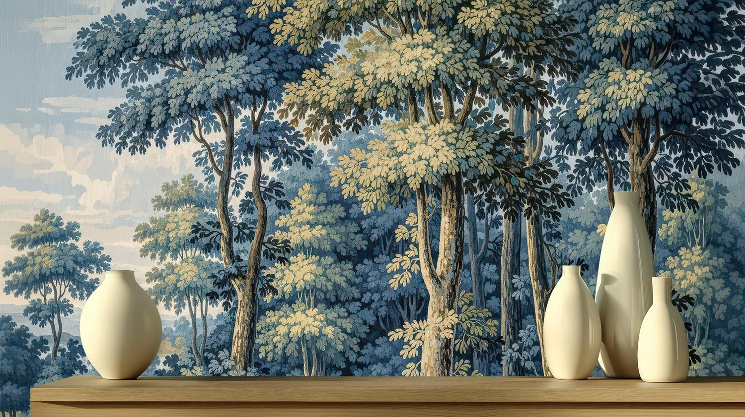 Contemporary Blue wallpaper for Living Room