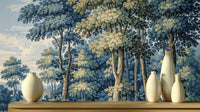 Contemporary Blue wallpaper for Living Room