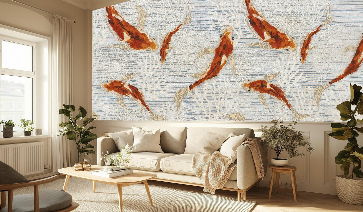 Contemporary Blue wallpaper for Living Room